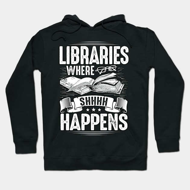 Librarian Library Book Books Reader Reading Gift Hoodie by Krautshirts